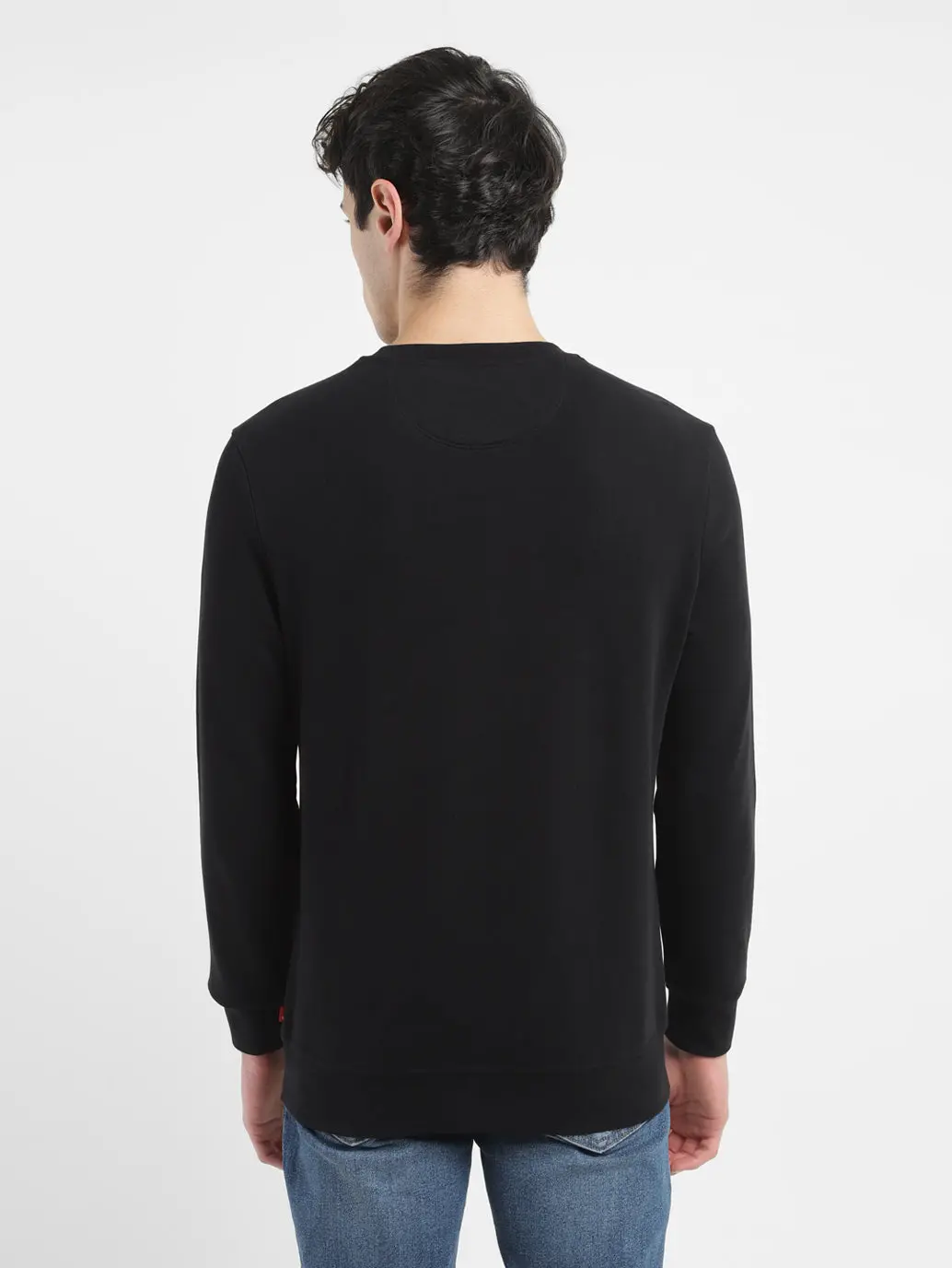 Men's Brand Logo Black Crew Neck Sweatshirt 3