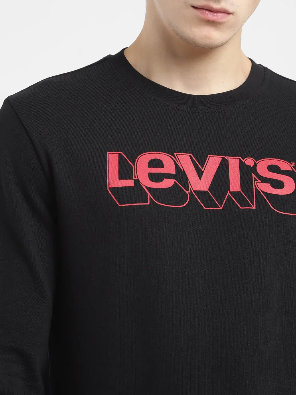Men's Brand Logo Black Crew Neck Sweatshirt 5
