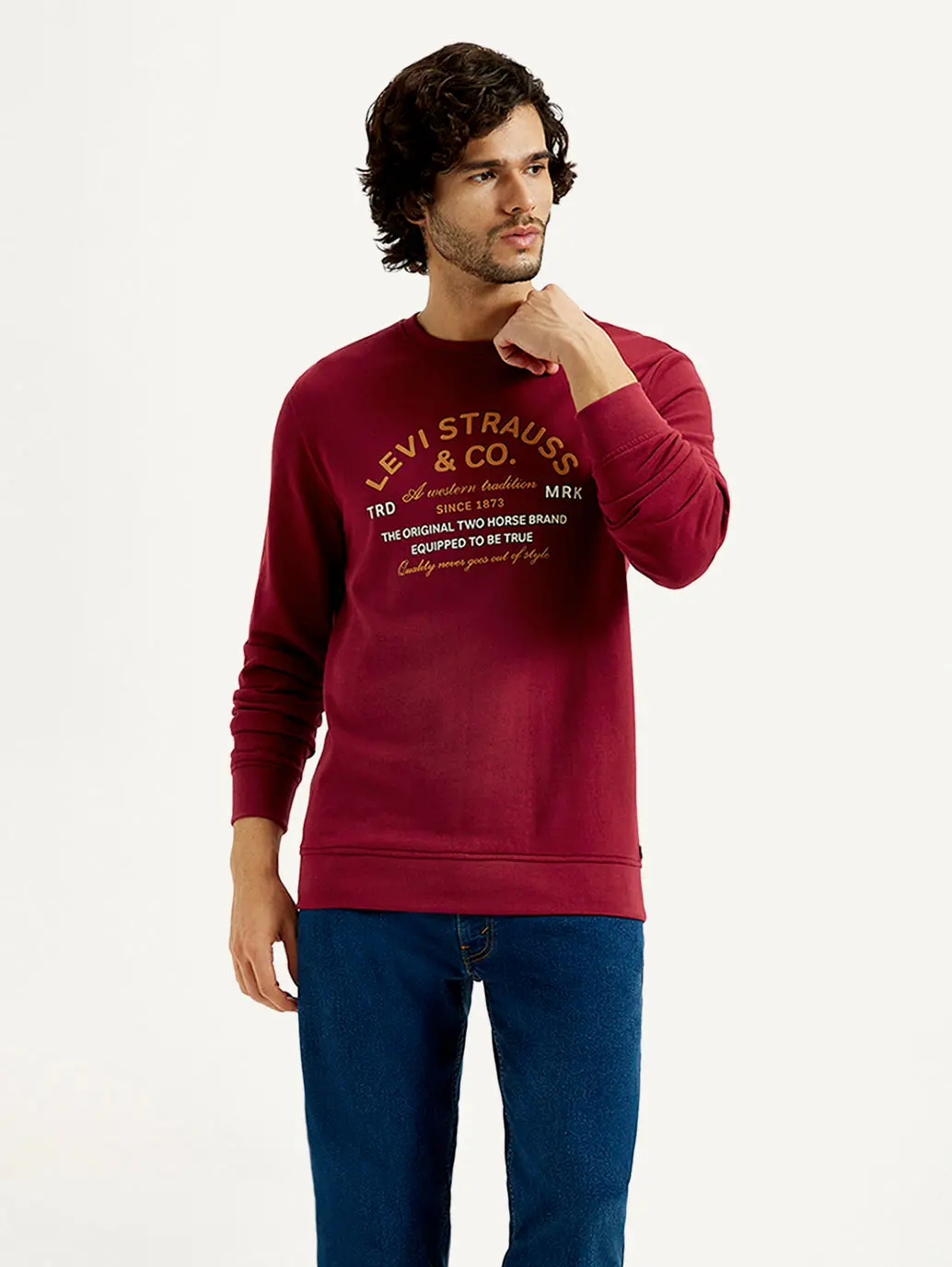 Men's Printed Round Neck Sweatshirt 1