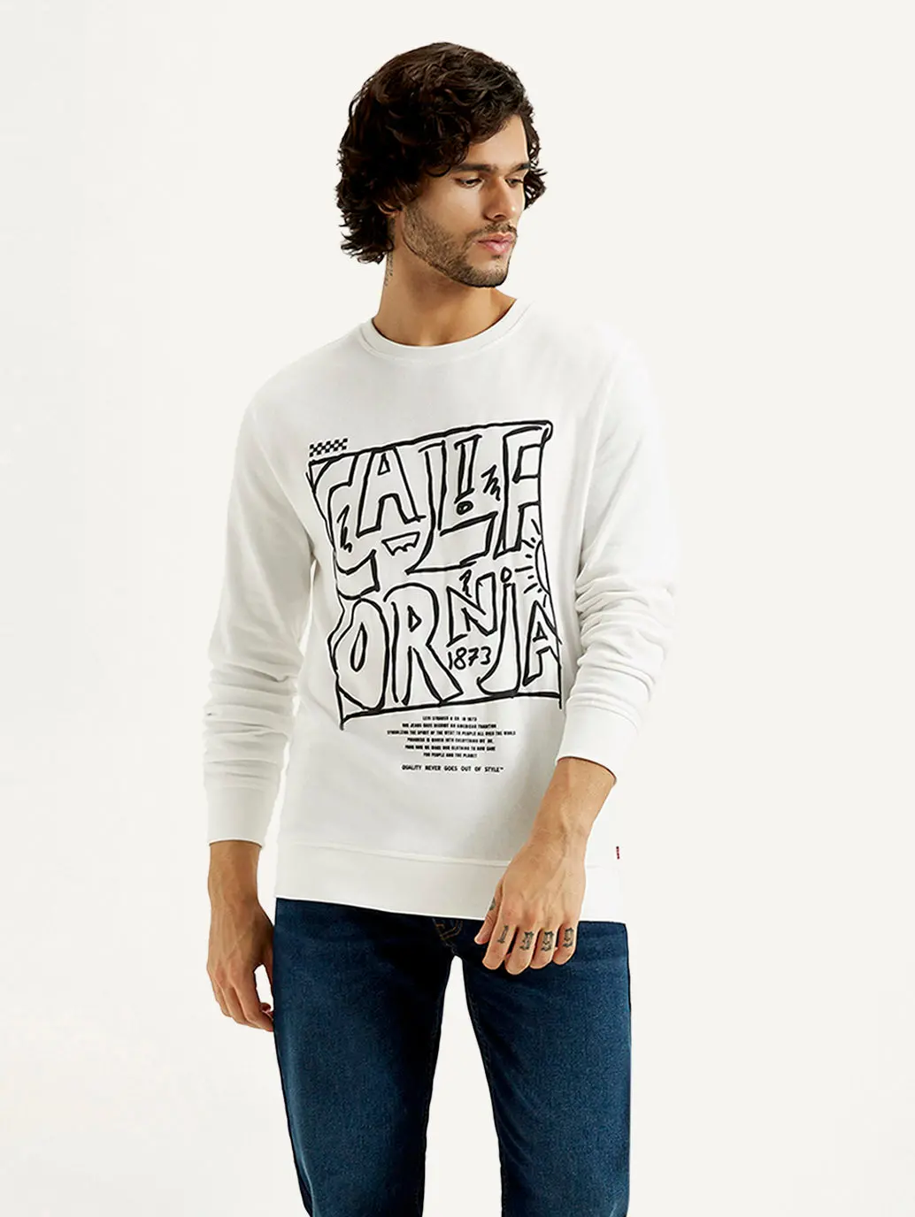 Men's Printed Round Neck Sweatshirt 1