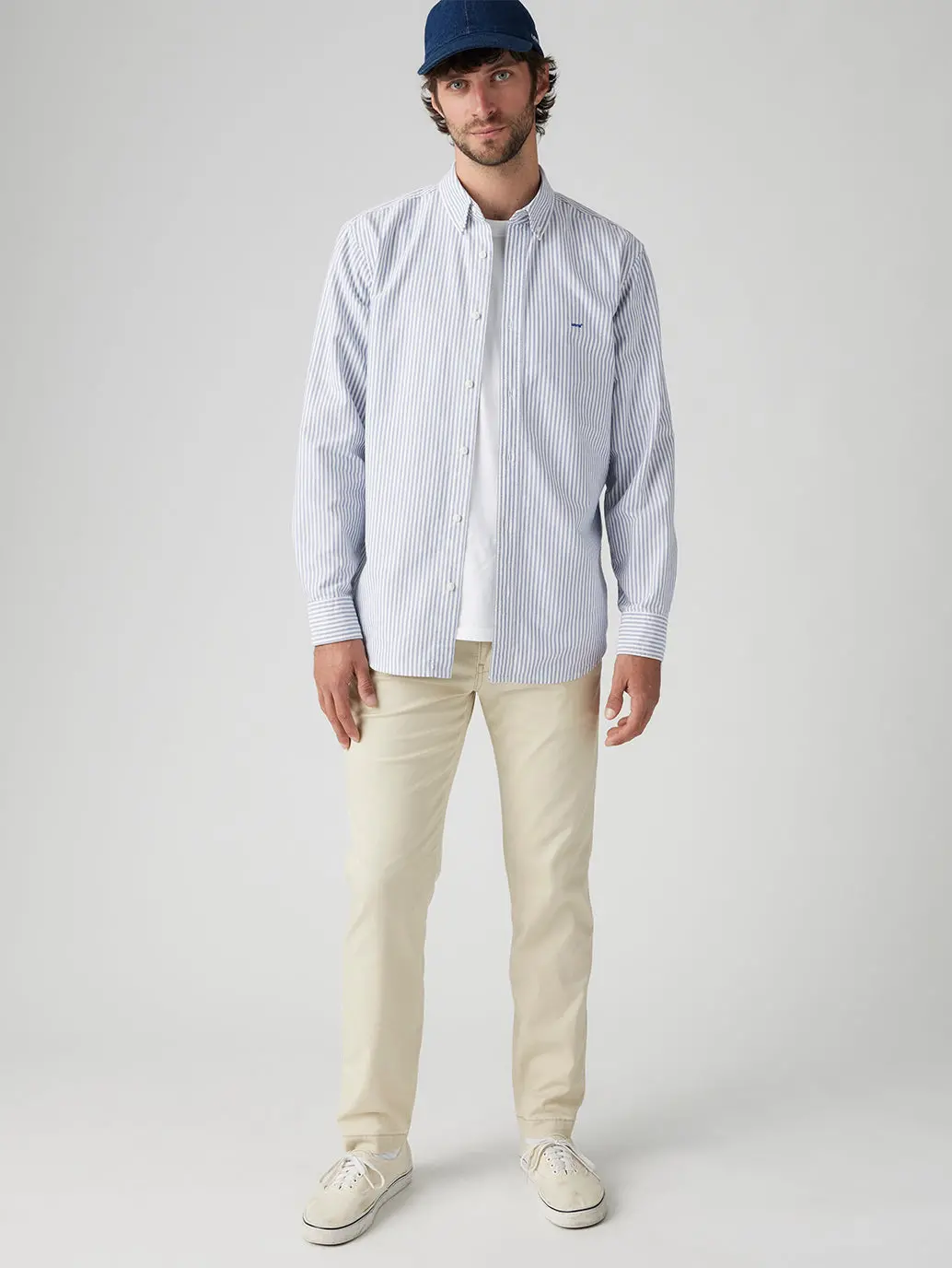 Men's Cream Regular Fit Chinos 1
