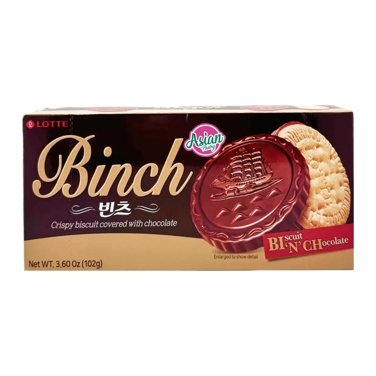 Lotte Binch Crispy Biscuit Covered With Chocolate 102G 1