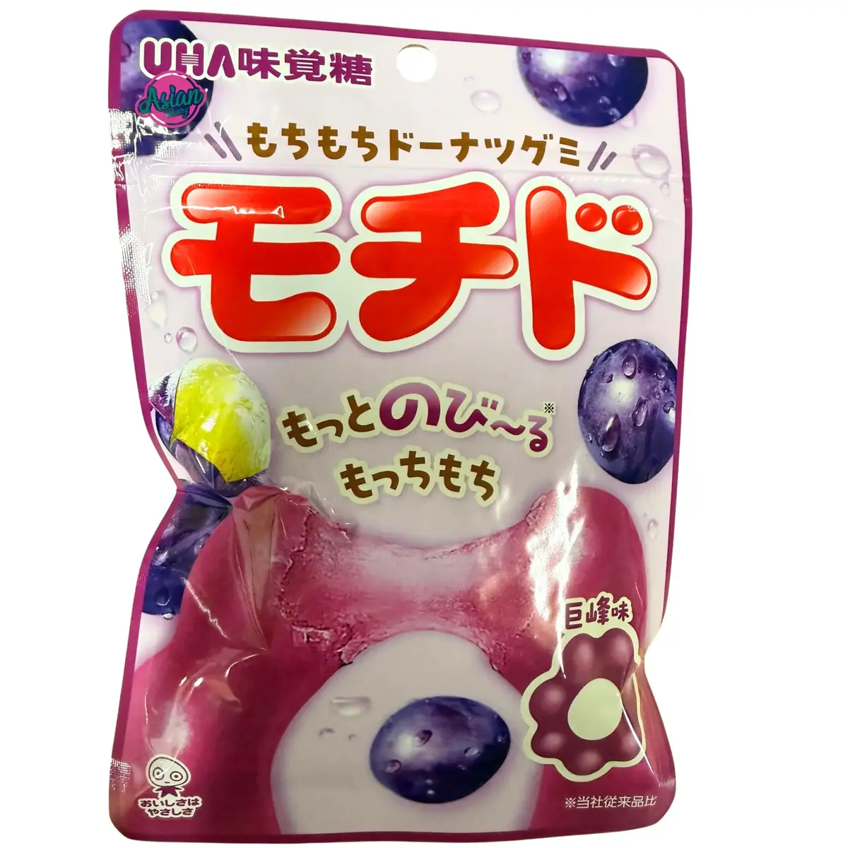 Uha Chewy Donut Gummy - Grape 40G 1