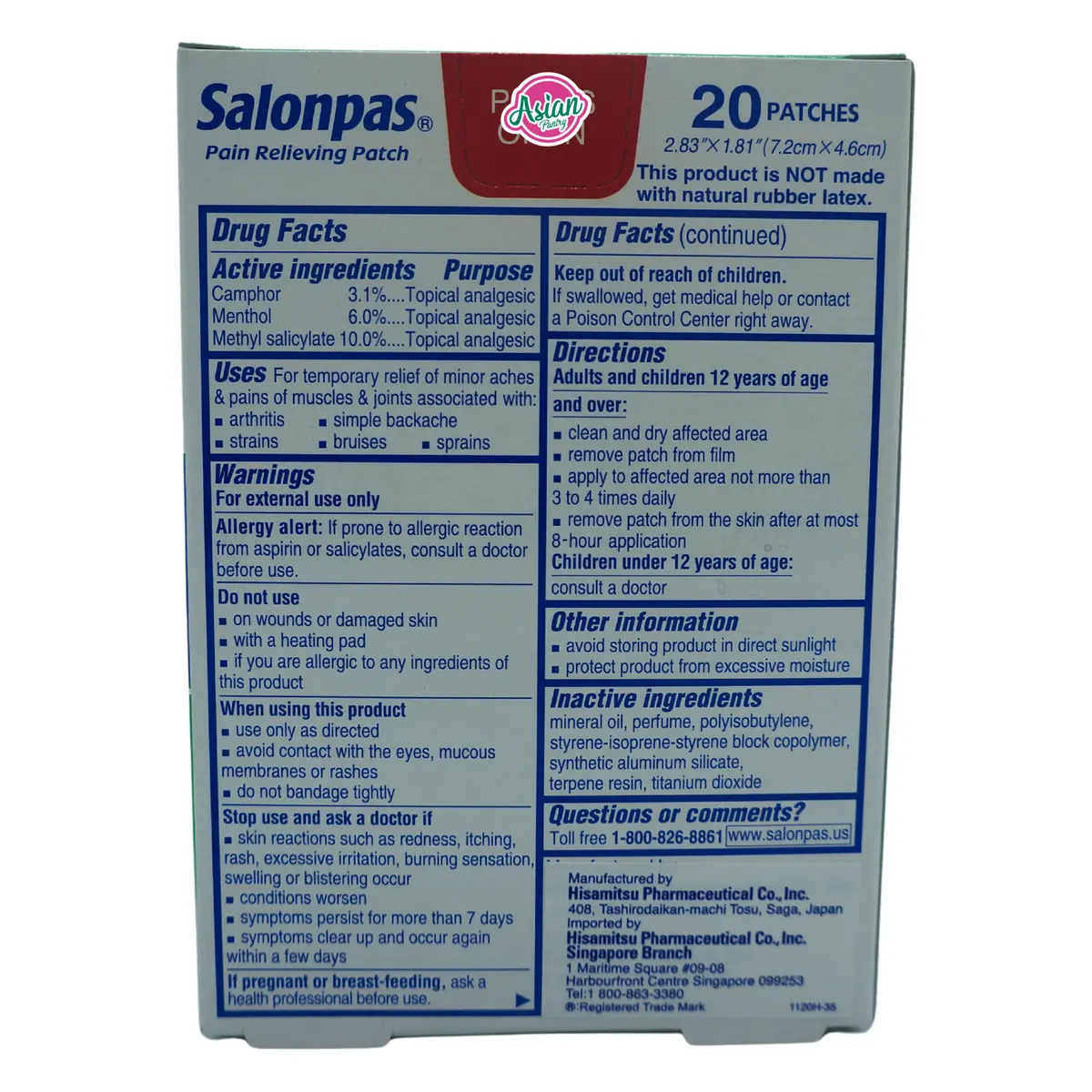 Salonpas Pain Relieving Patch 20Pcs 2