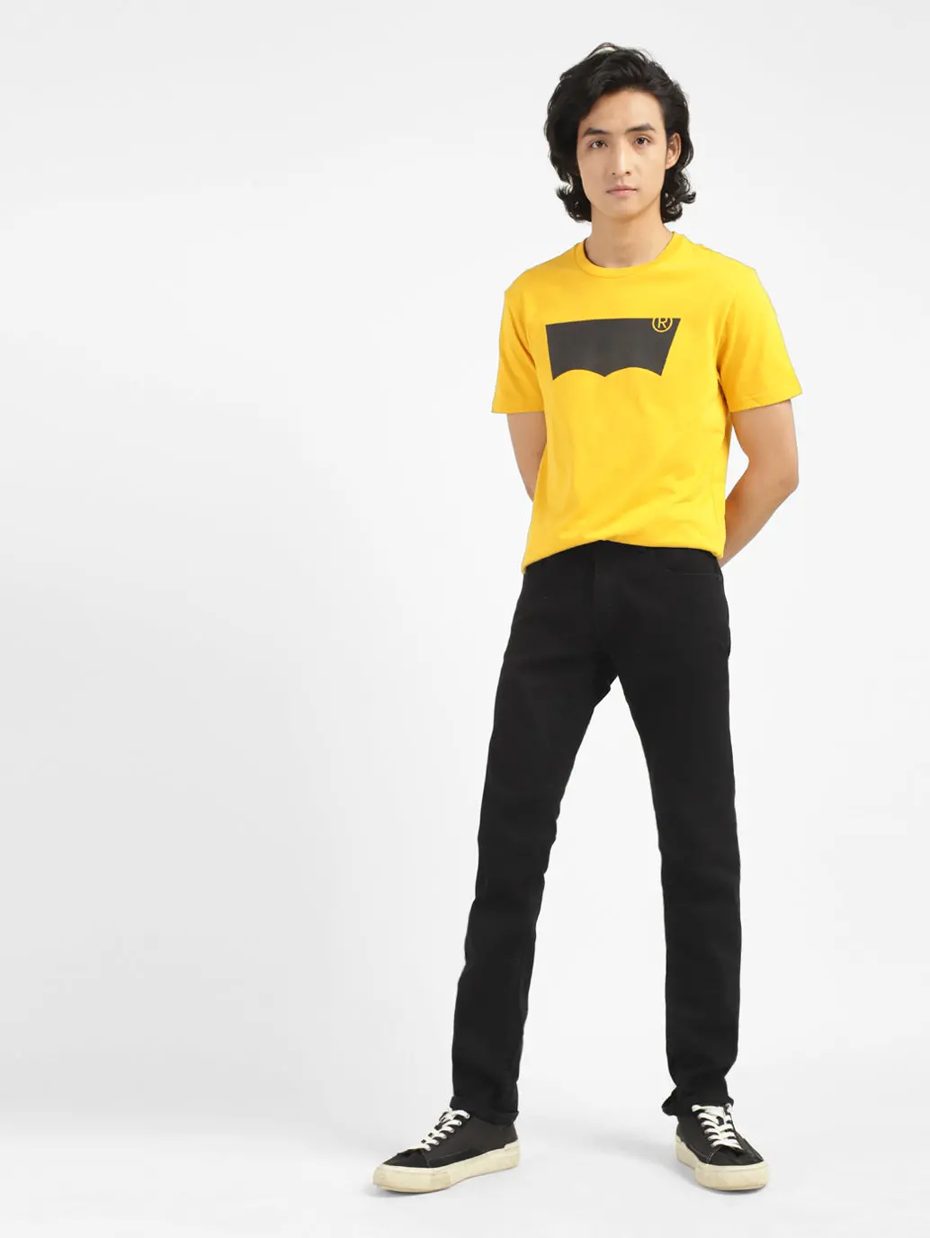 Men's 65504 Black Skinny Fit Mid Rise Jeans 1