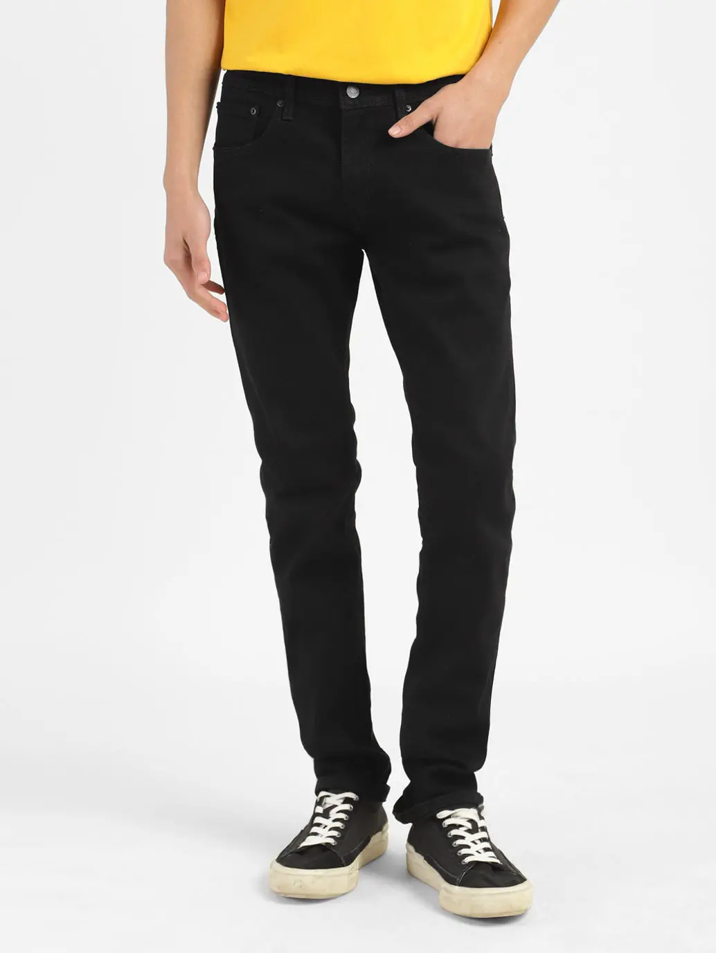 Men's 65504 Black Skinny Fit Mid Rise Jeans 2