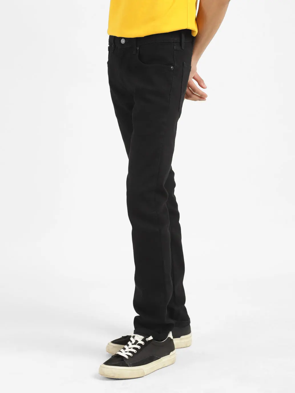 Men's 65504 Black Skinny Fit Mid Rise Jeans 4