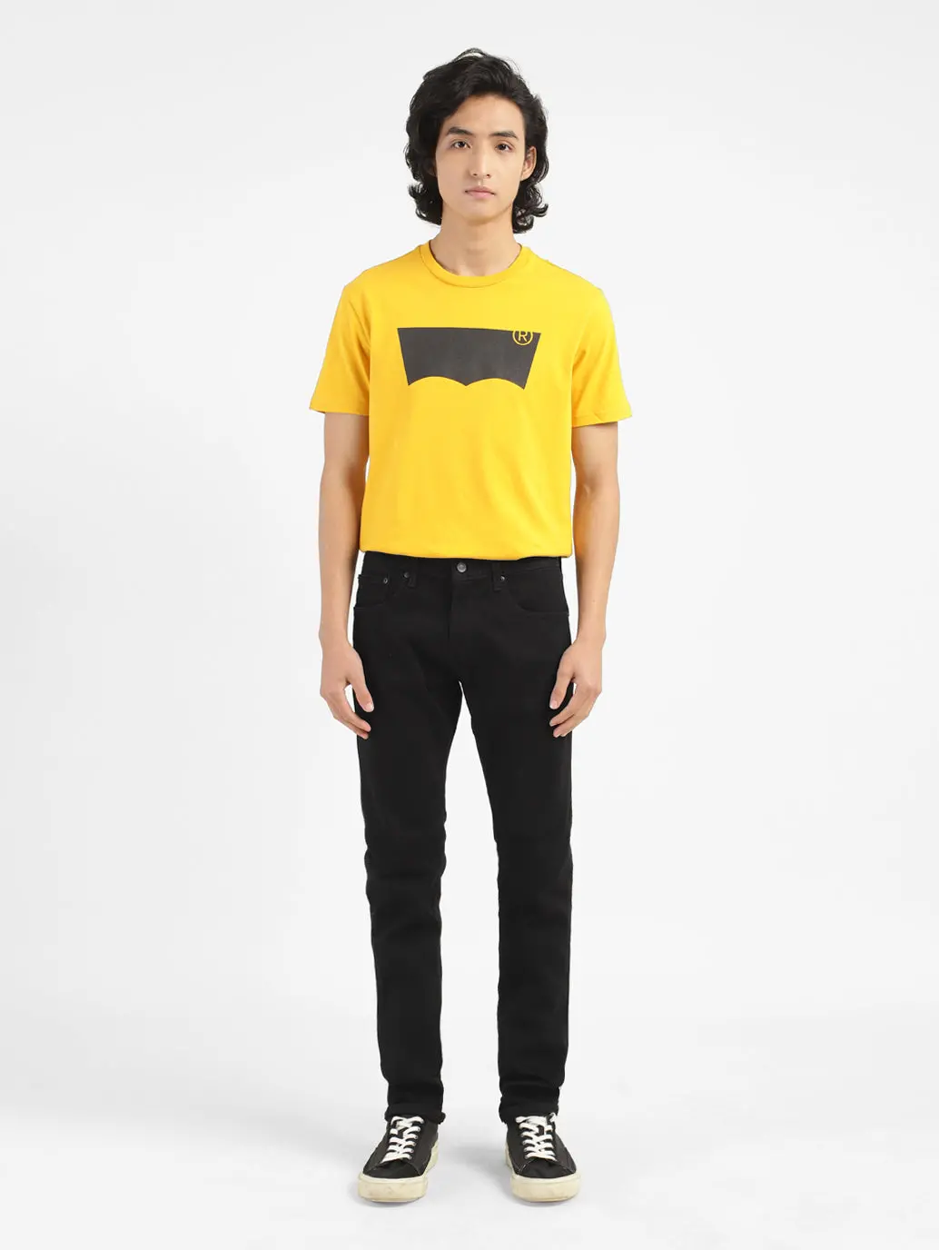 Men's 65504 Black Skinny Fit Mid Rise Jeans 5