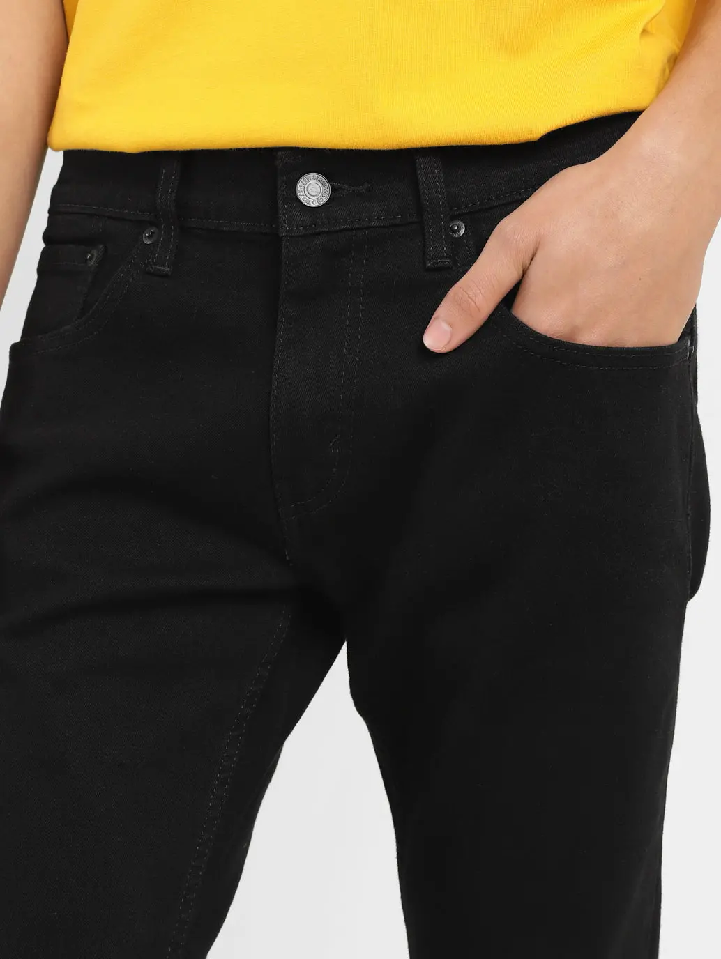 Men's 65504 Black Skinny Fit Mid Rise Jeans 6