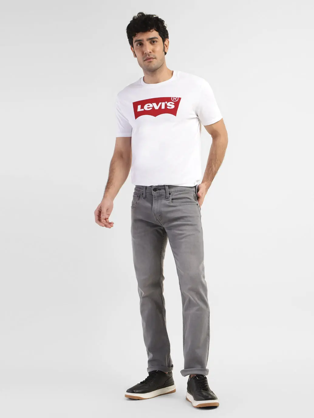 Men's 65504 Grey Skinny Fit Mid Rise Jeans 1