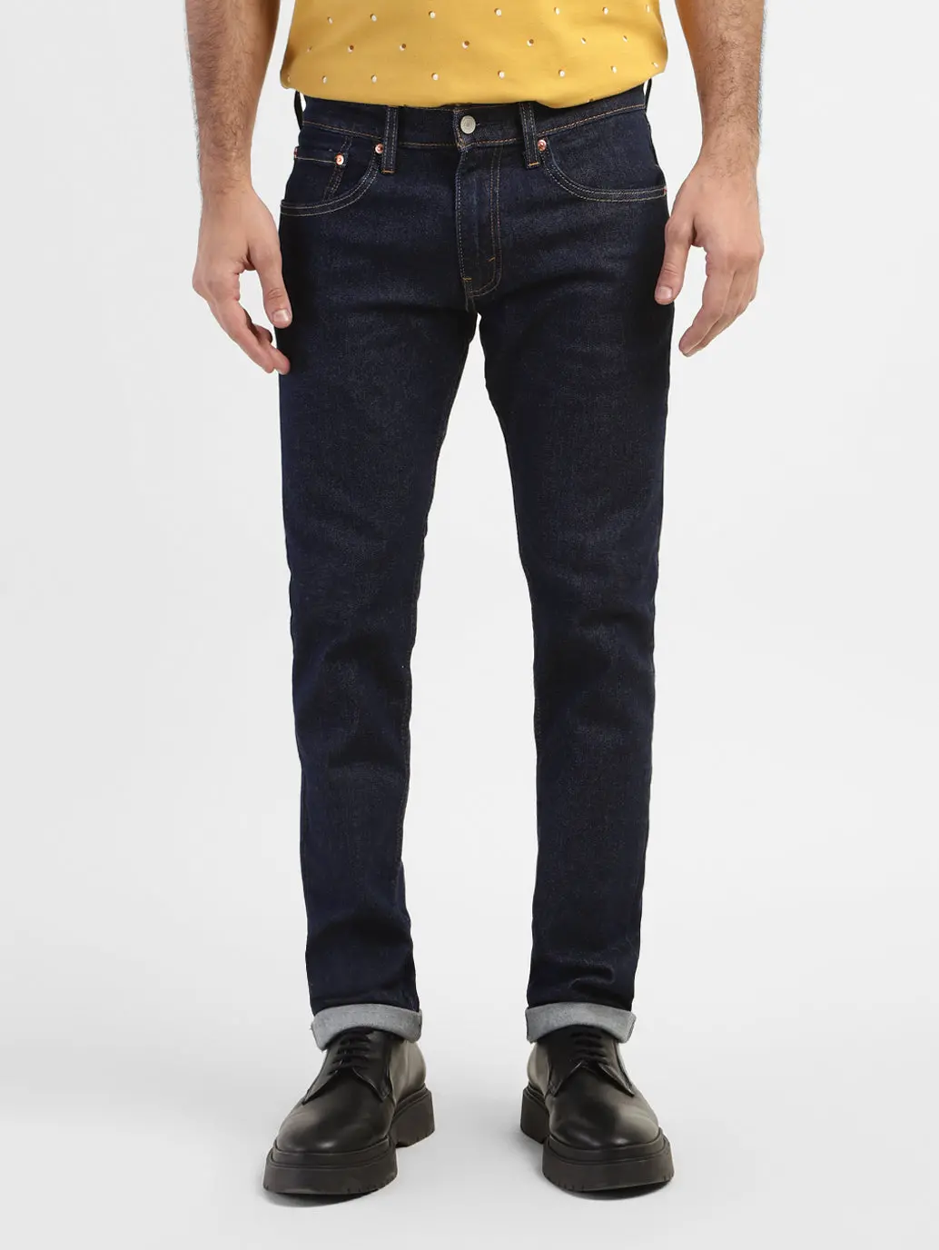 Men's 65504 Blue Skinny Fit Mid Rise Jeans 2