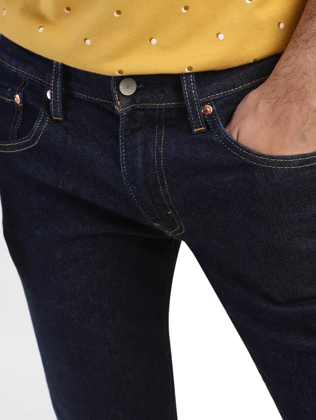 Men's 65504 Blue Skinny Fit Mid Rise Jeans 6