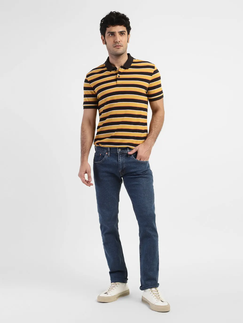 Men's 65504 Blue Skinny Fit Mid Rise Jeans 1