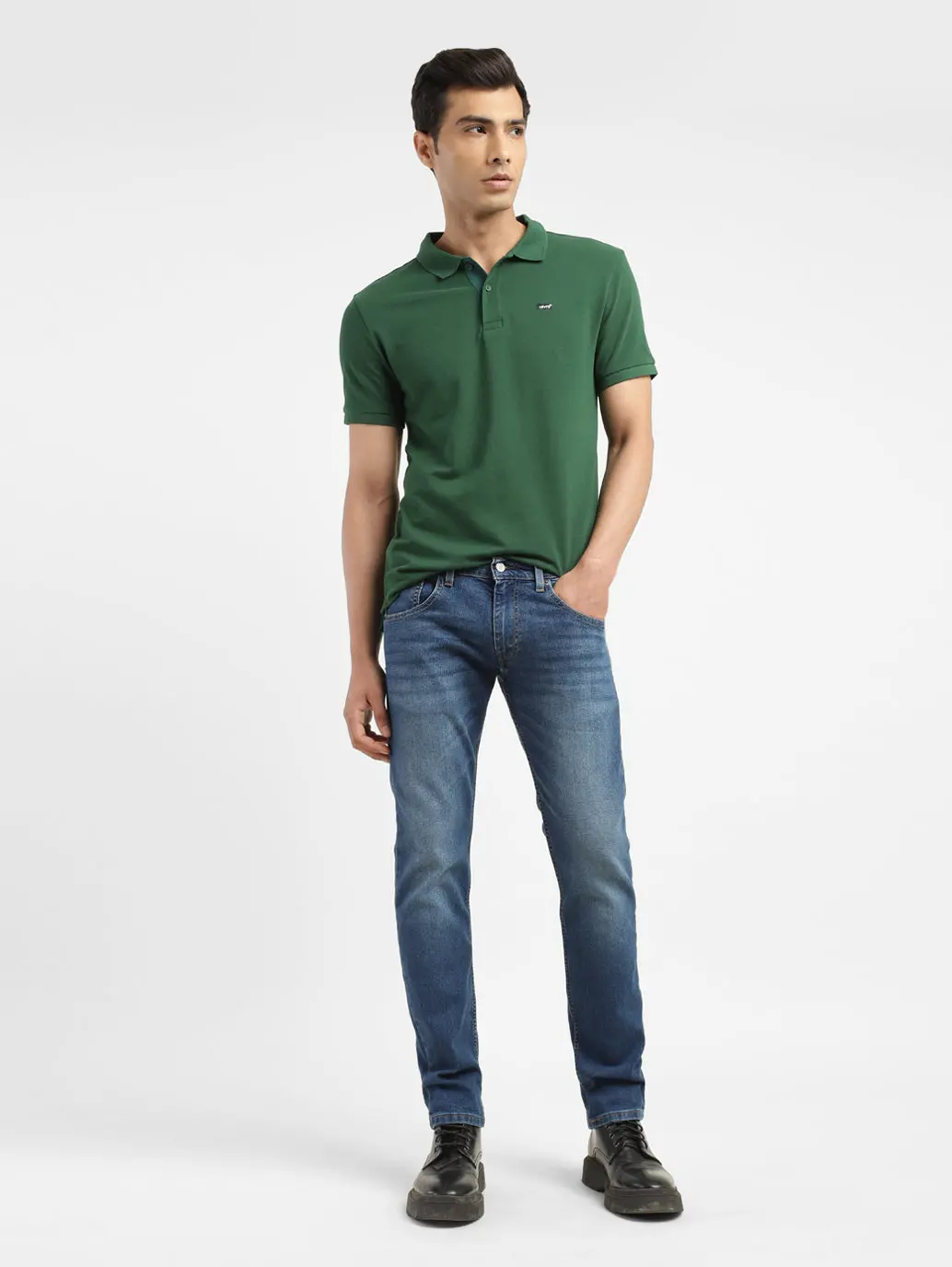 Men's 65504 Blue Skinny Fit Mid Rise Jeans 1