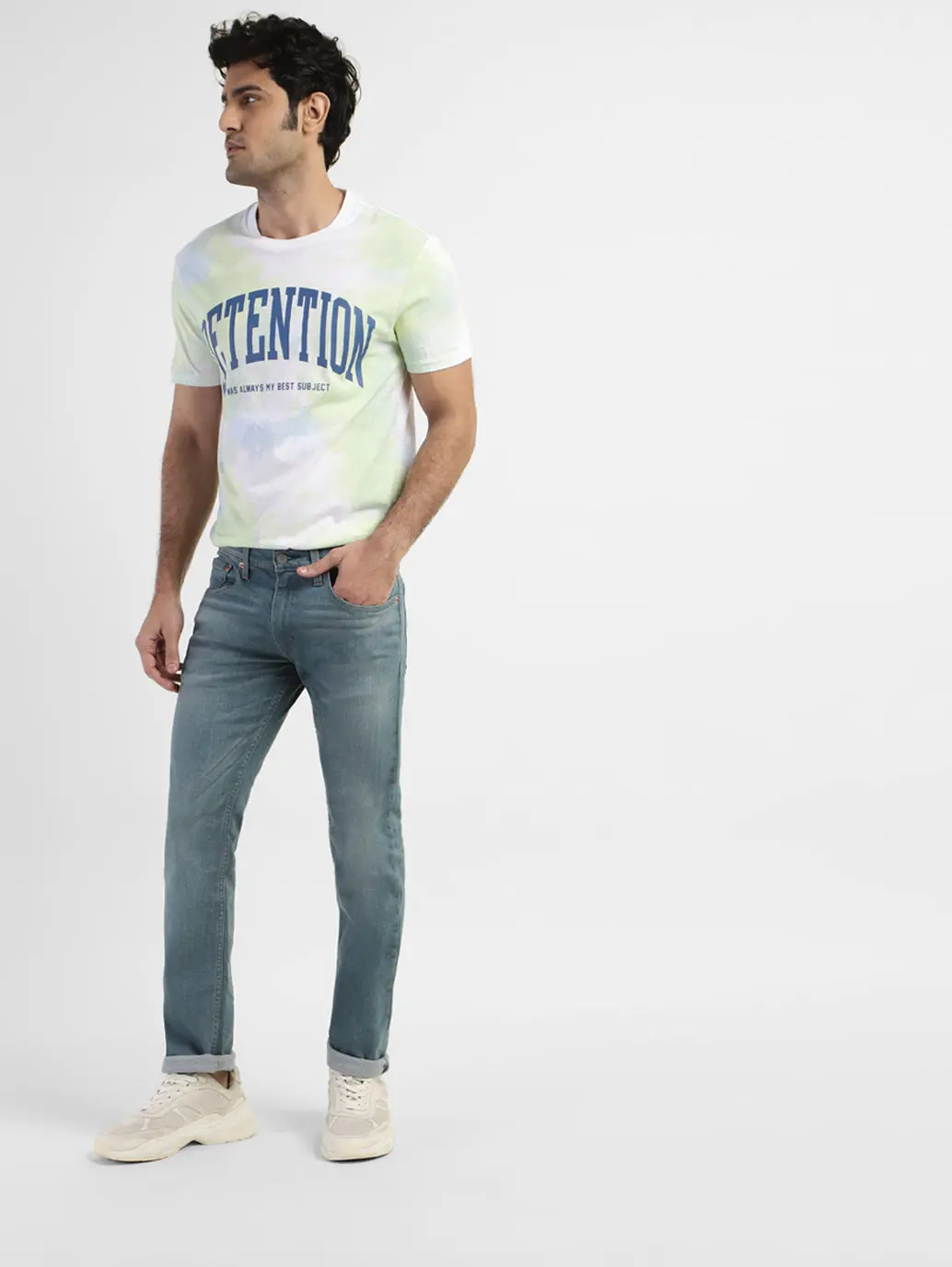 Men's 65504 Blue Skinny Fit Mid Rise Jeans 1