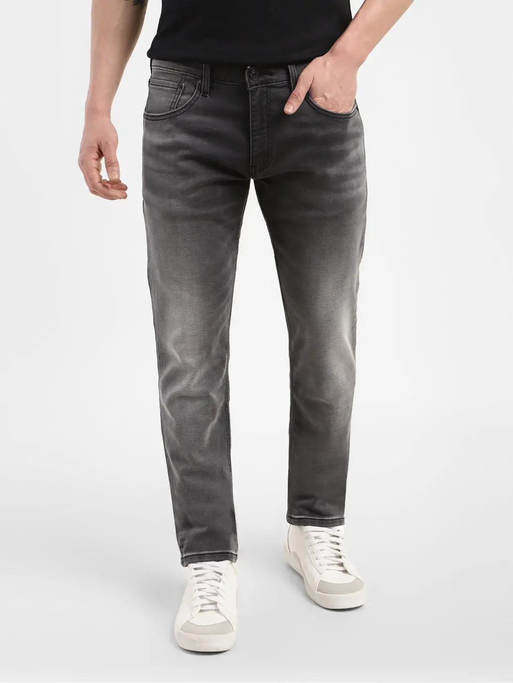 Men's 65504 Grey Skinny Fit Mid Rise Jeans 1