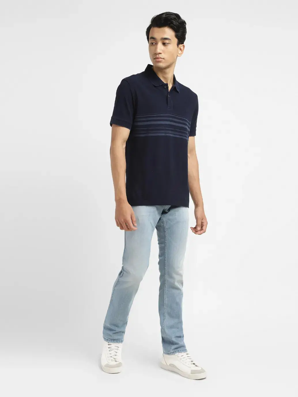 Men's 65504 Blue Skinny Fit Mid Rise Jeans 1