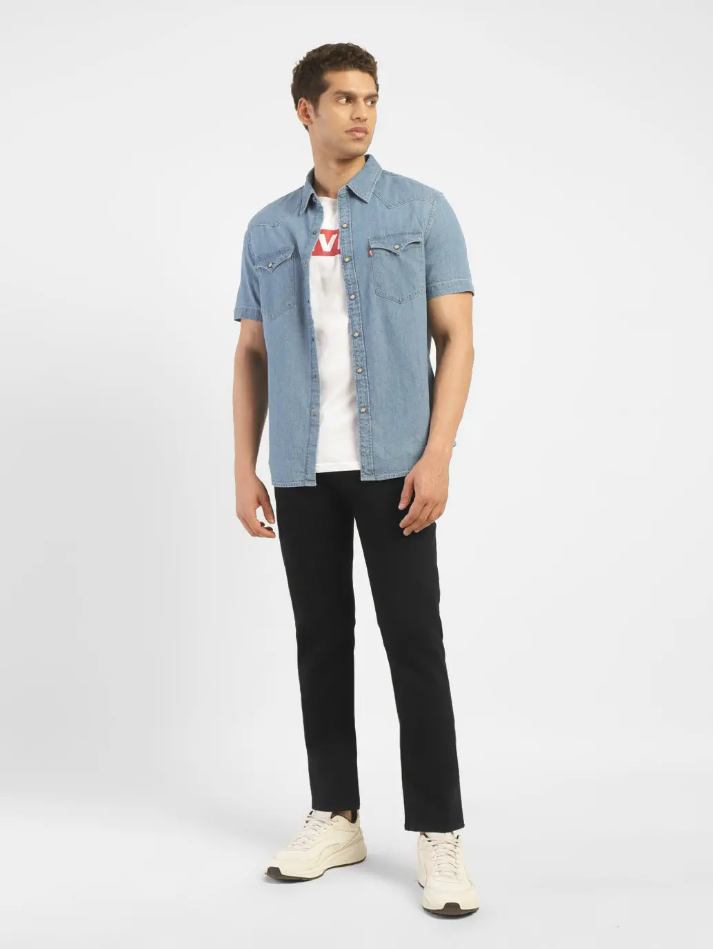 Men's 65504 Black Skinny Fit Mid Rise Jeans 1