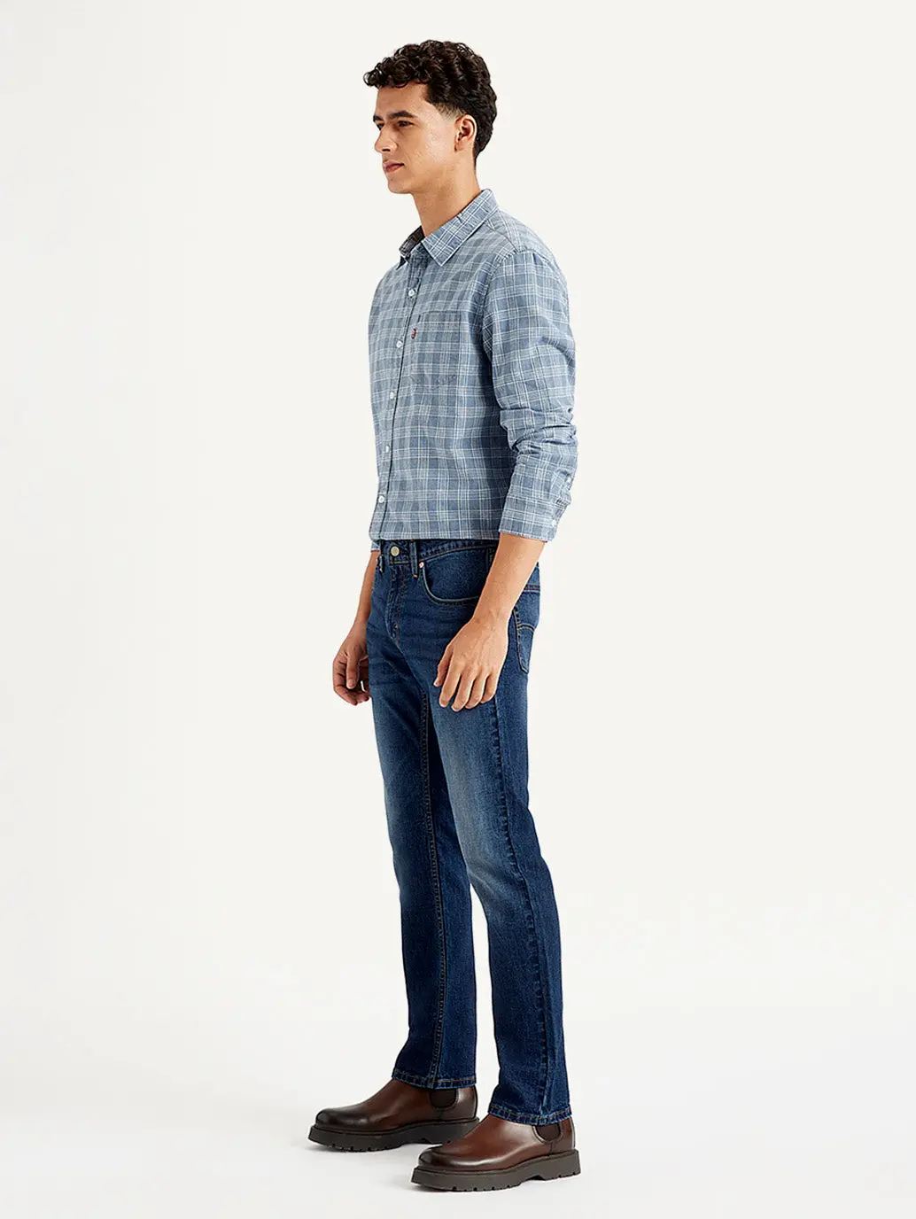 Men's 65504 Blue Skinny Fit Mid Rise Jeans 2
