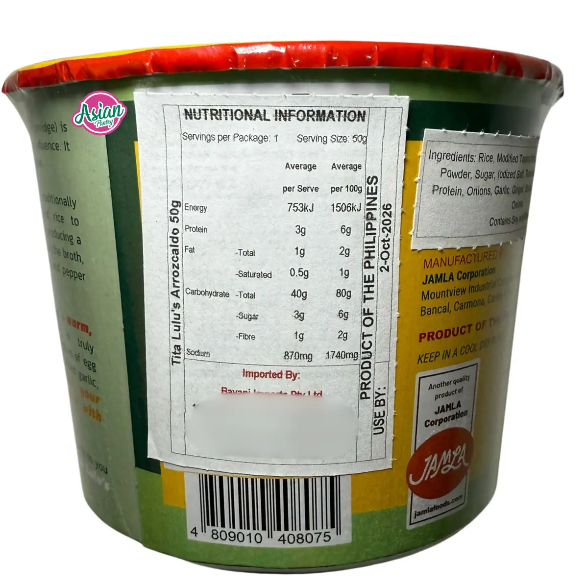 Tita Lulu's Instant Arrozcaldo (Chicken Flavour) Cup 72G 2