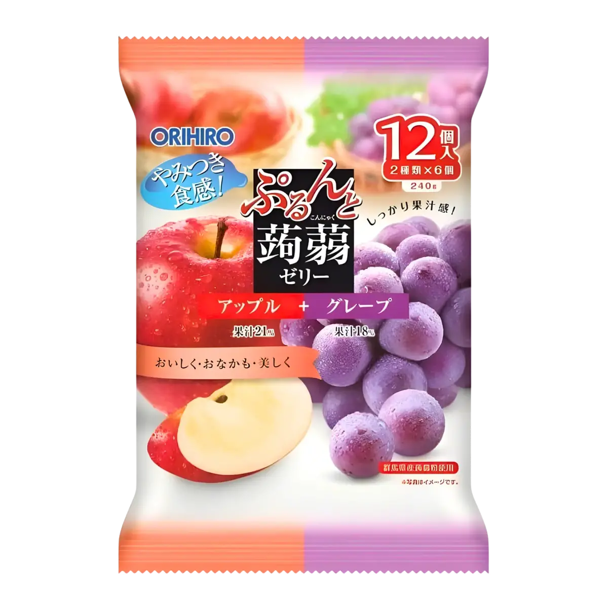 Orihiro Konjac Jelly Apple & Grape 12Pcs 240G 1