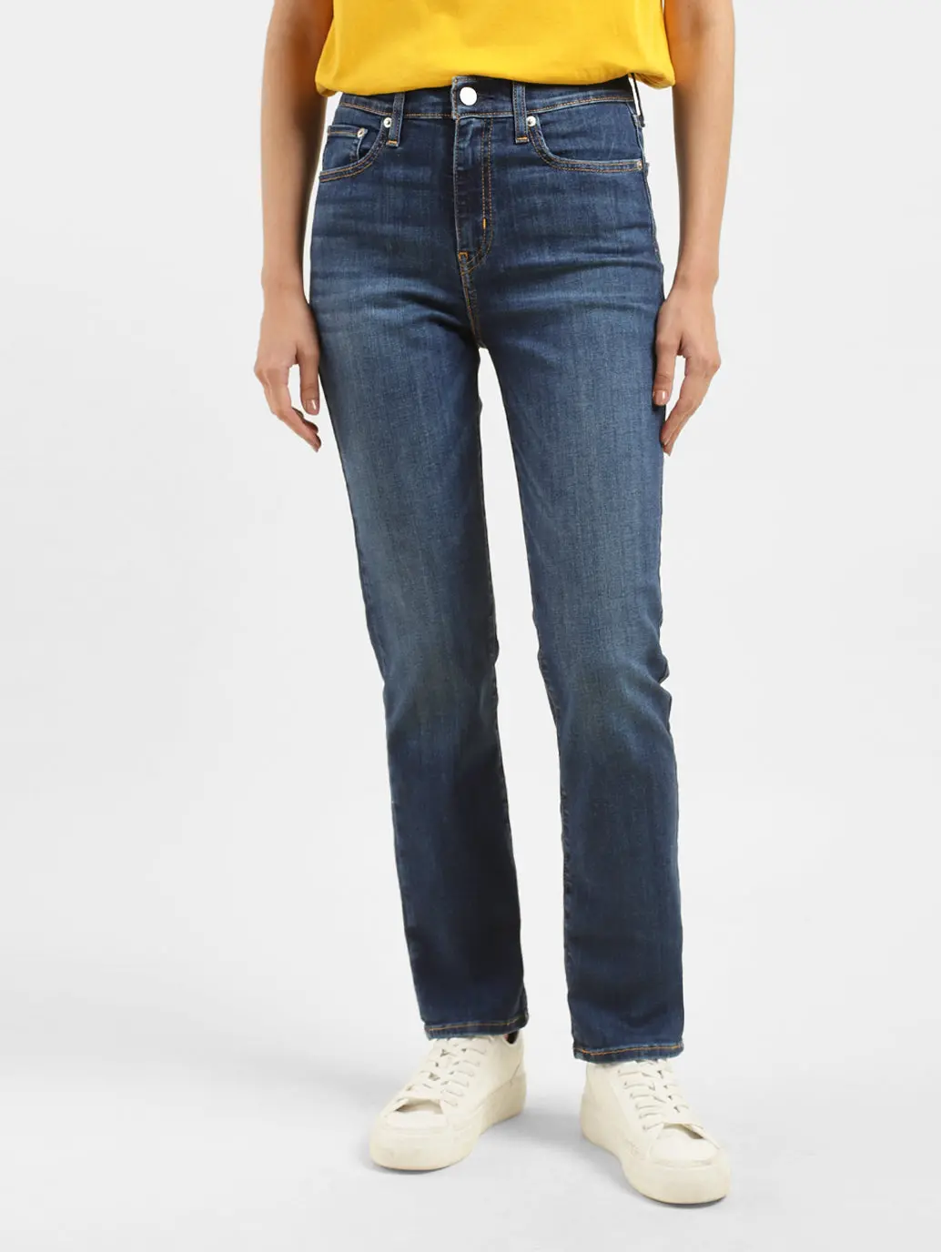 Women's 724 Blue Slim Straight Fit High Rise Jeans 2