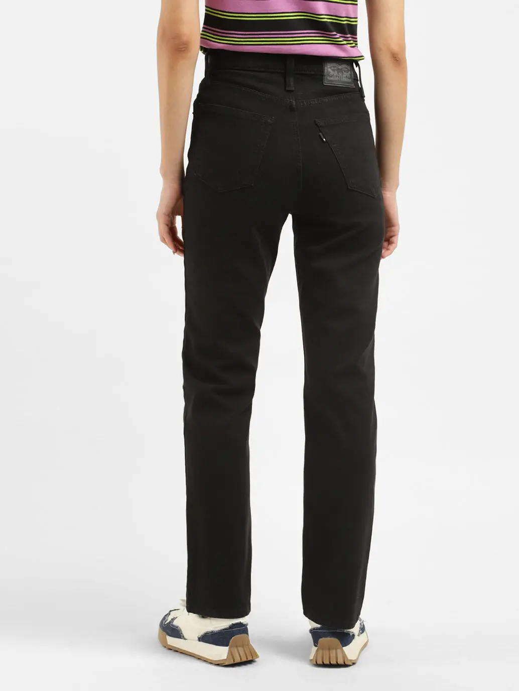 Women's 724 Black Slim Straight Fit High Rise Jeans 3