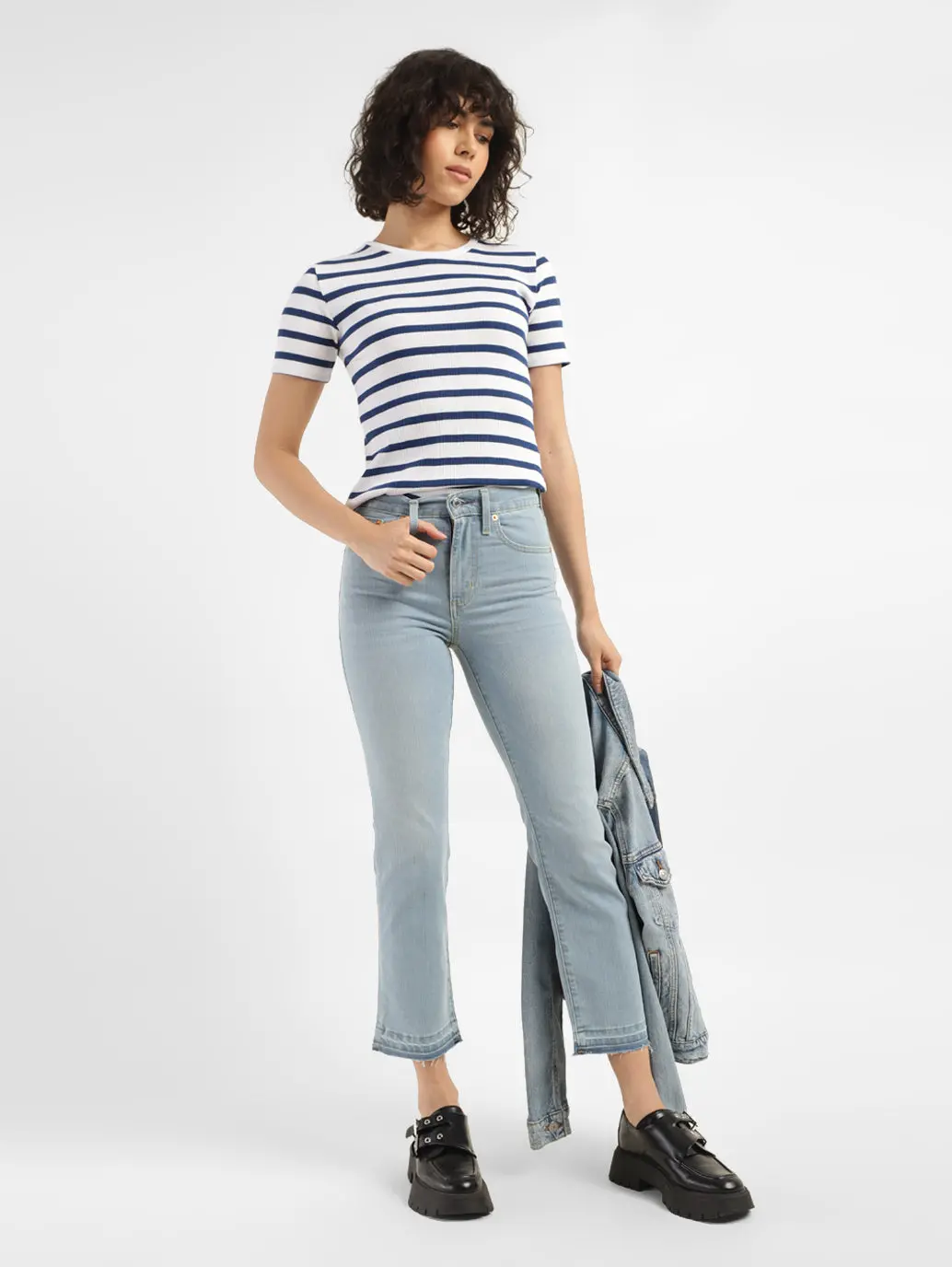 Women's 724 Blue Slim Straight Fit High Rise Jeans 1