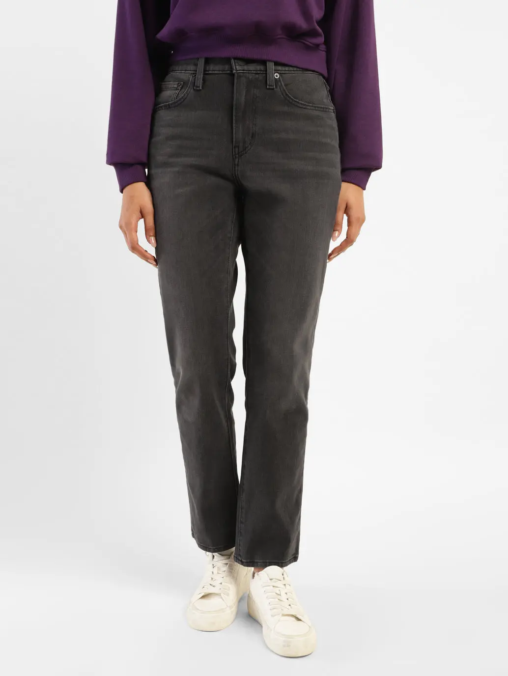 Women's 724 Grey Slim Straight Fit High Rise Jeans 1