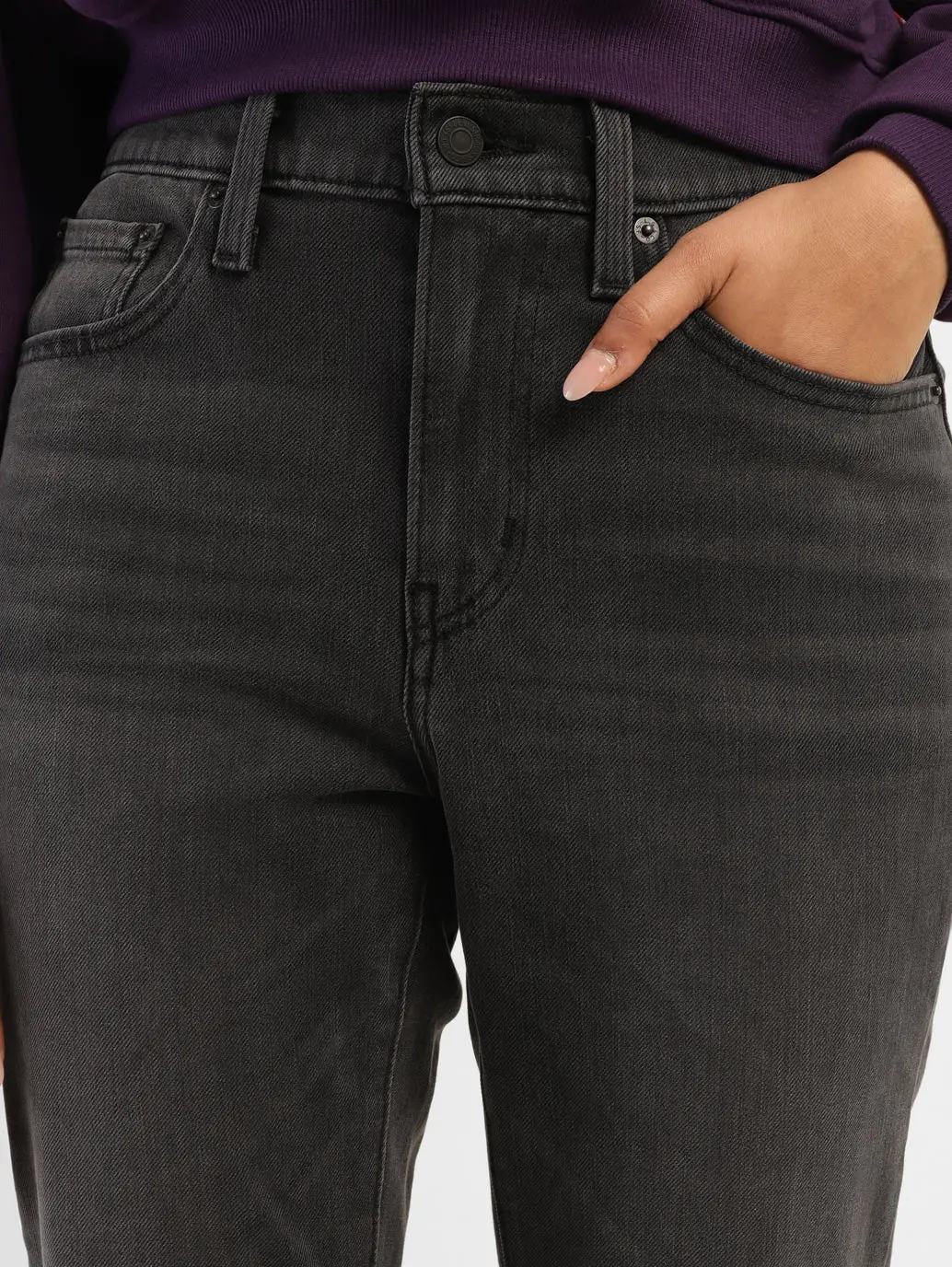 Women's 724 Grey Slim Straight Fit High Rise Jeans 6