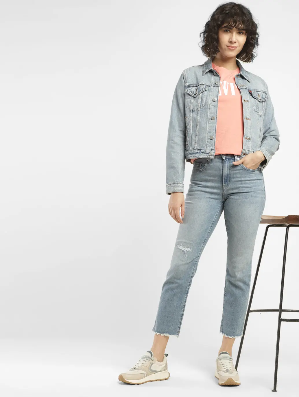 Women's 724 Blue Slim Straight Fit High Rise Jeans 1