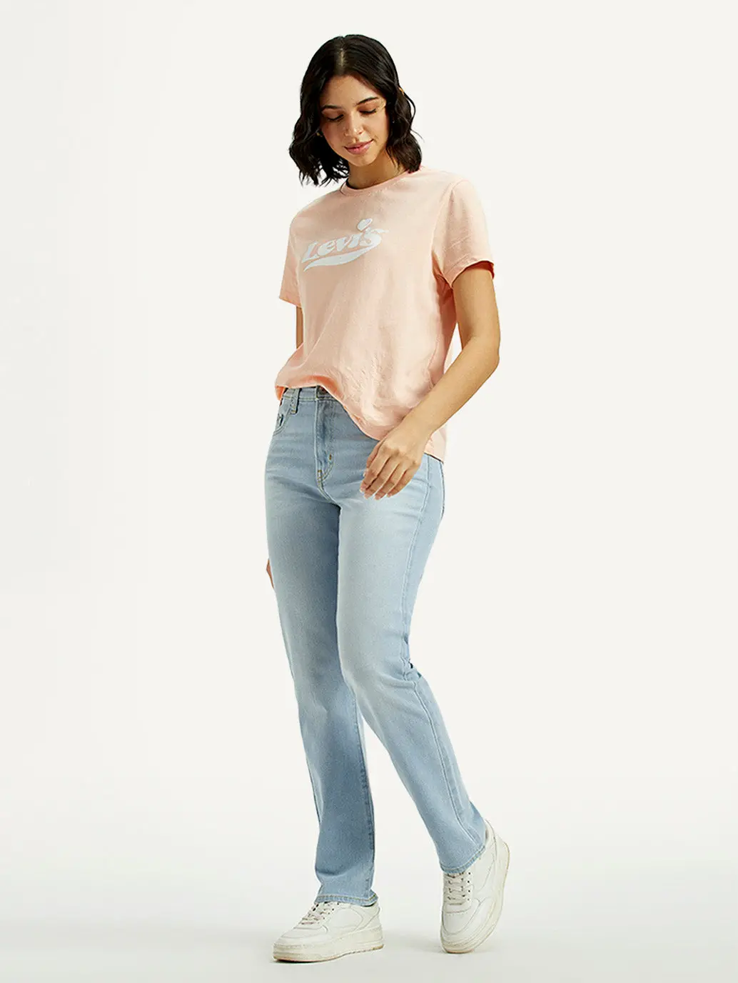 Women's 724 Light Indigo Slim Straight Fit High Rise Jeans 1