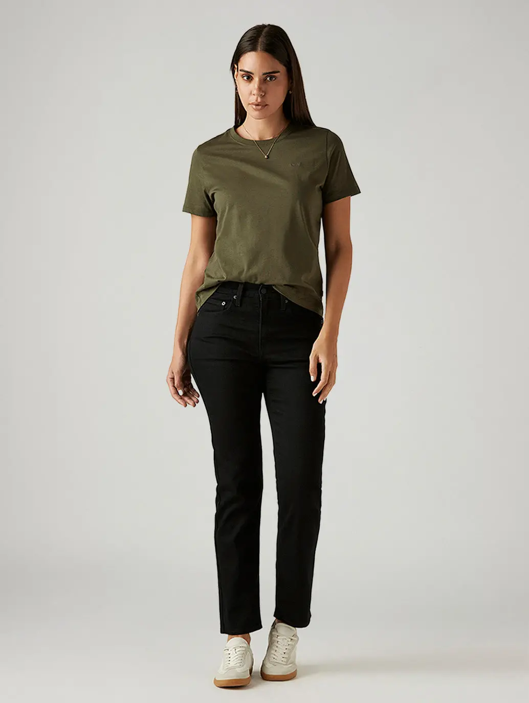 Women's 724 Black Slim Straight Fit High Rise Jeans 1