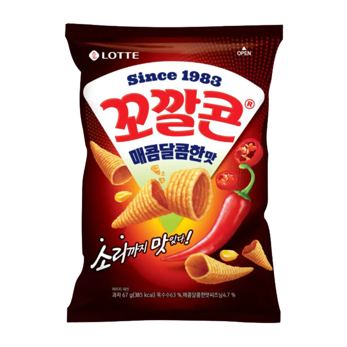 Lotte Popping Corn Chips Sweet & Spicy 67G 1