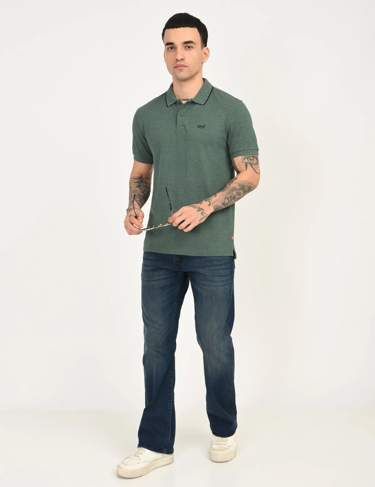Men's Green Slim Fit Polo T-Shirt 3