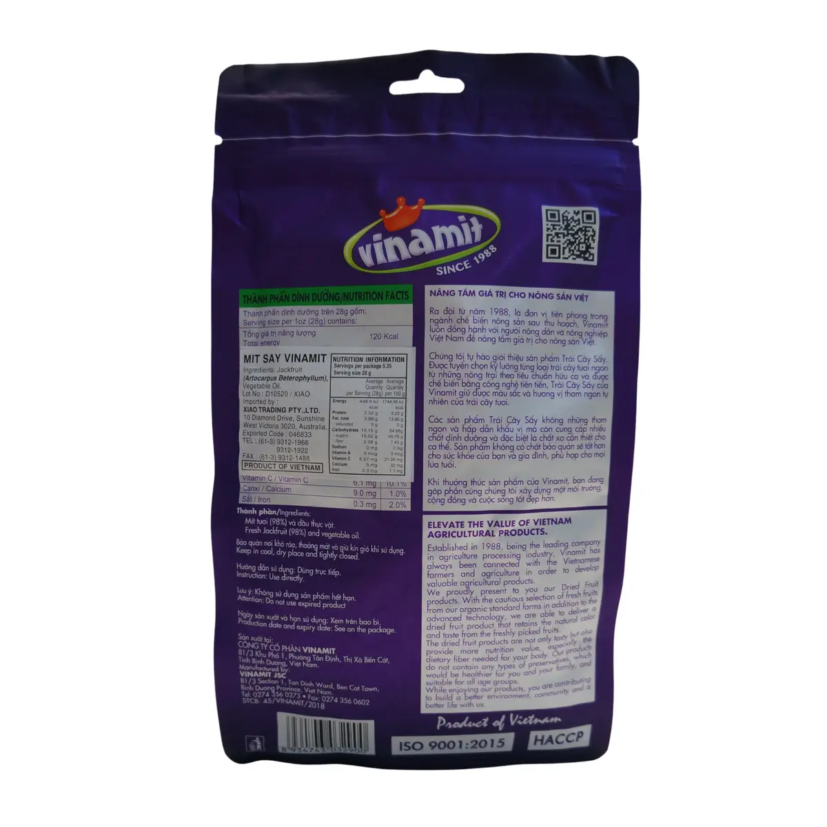 Vinamit Jackfruit Chips 150G 2