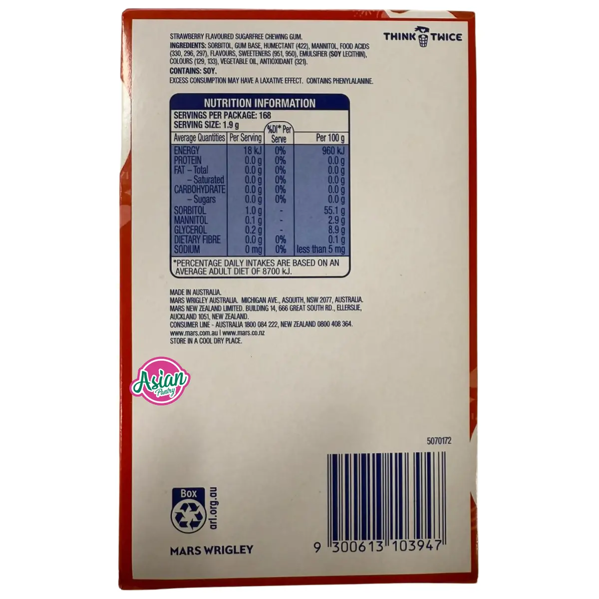 Wrigley's Extra Sugarfree Strawberry 14Pcs 27G (Bbd: 08/2025) 3
