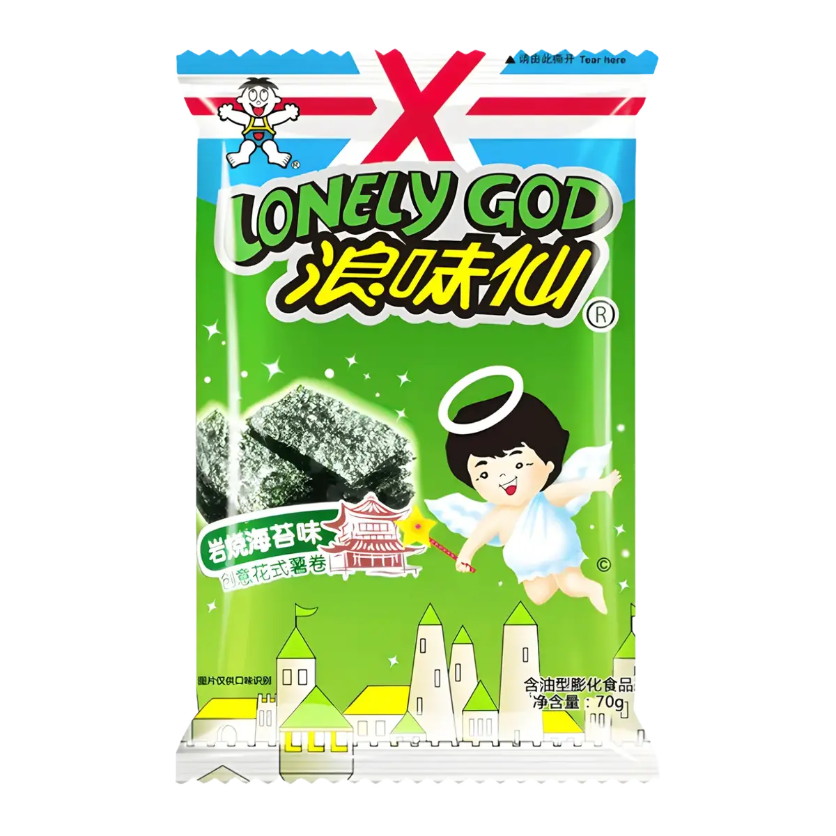 Want Want Lonely God Creative Fancy Potato Rolls Roasted Seaweed Flavour 70G 1