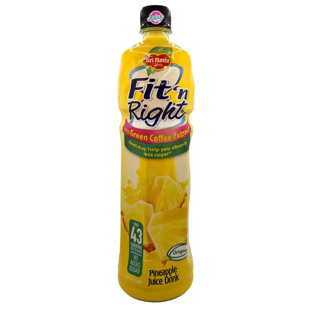 Delmonte Fit 'N Right Pineapple Juice Drink With Green Coffee Extract No Added Sugar 1L (Bbd: 28/02/2026) 1