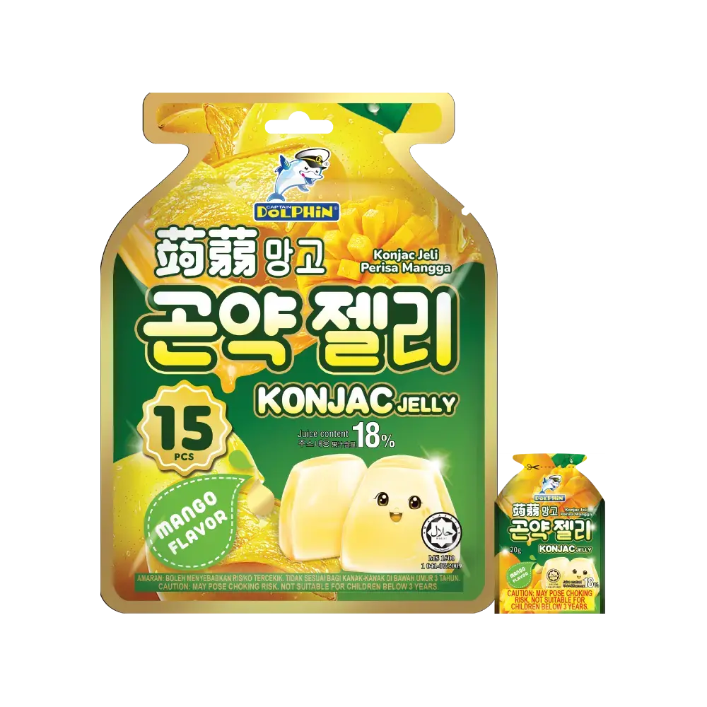 Dolphin Konjac Jelly Mango Flavour 15Pcs 300G 1