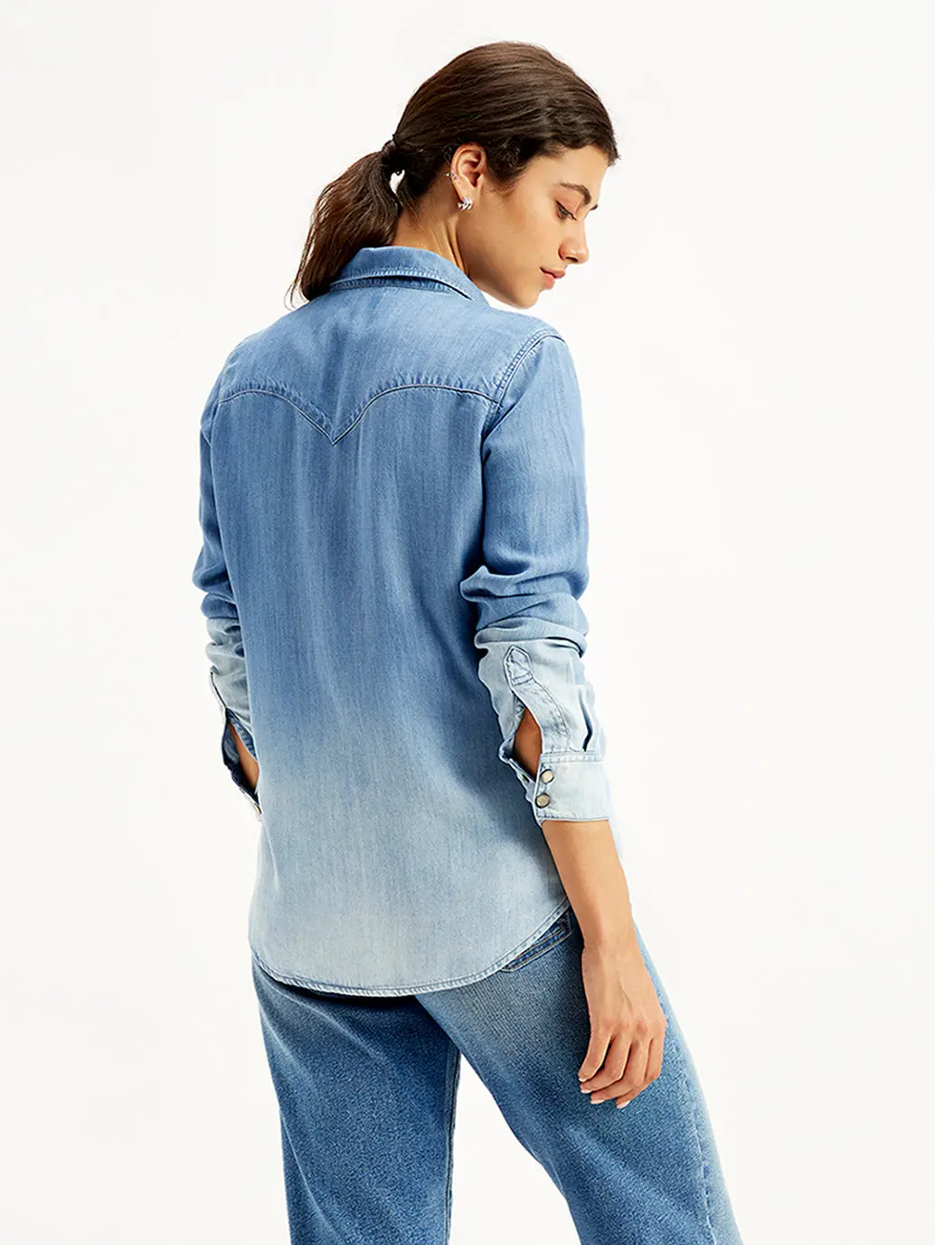 Women's Solid Regular Fit Denim Shirt 4