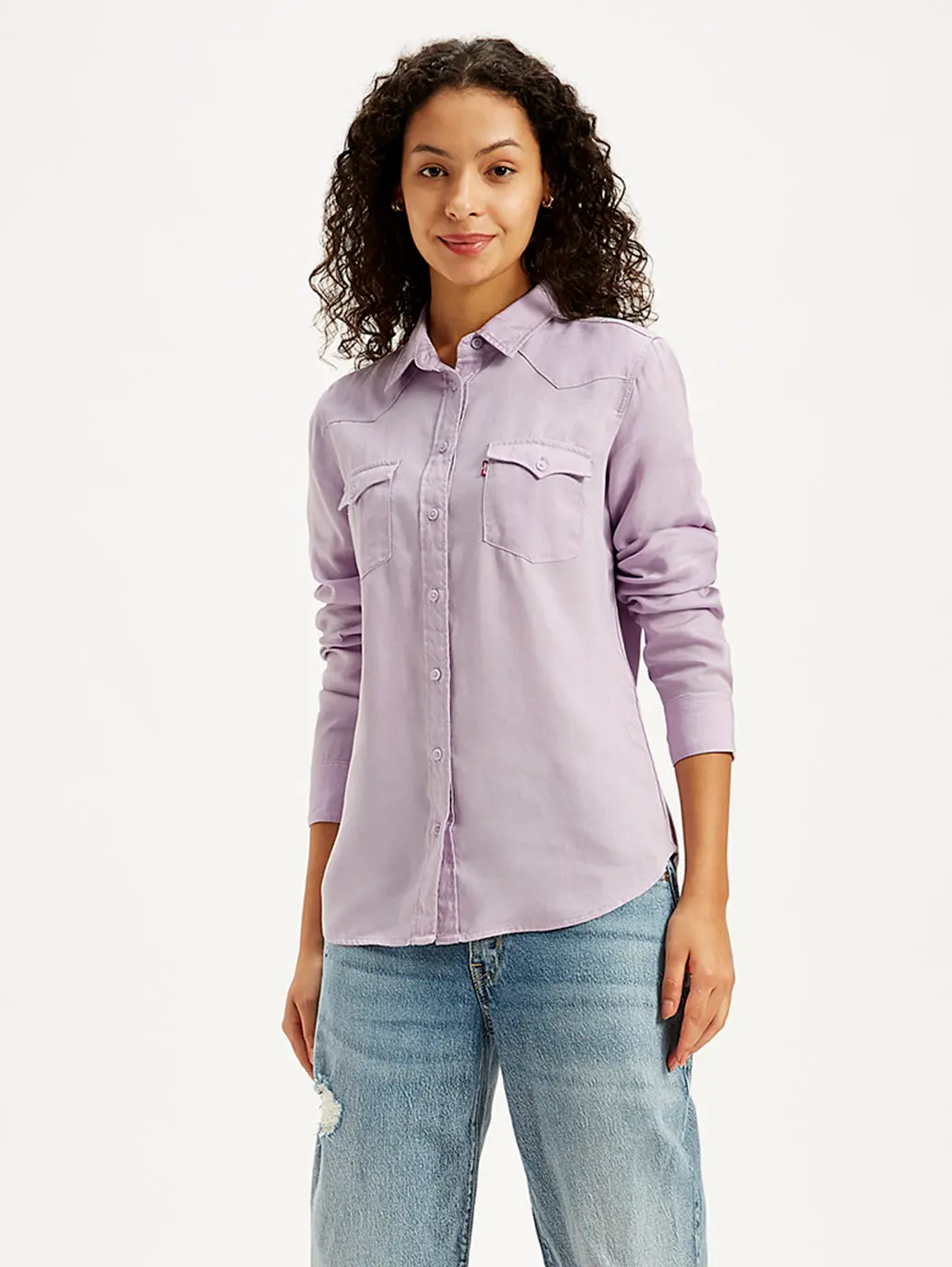 Women's Solid Regular Fit Denim Shirt 1