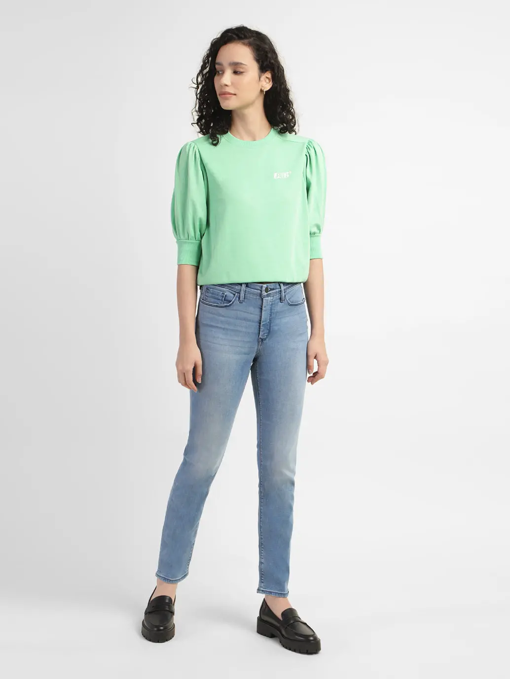Women's 312 Blue Straight Fit Mid Rise Jeans 1