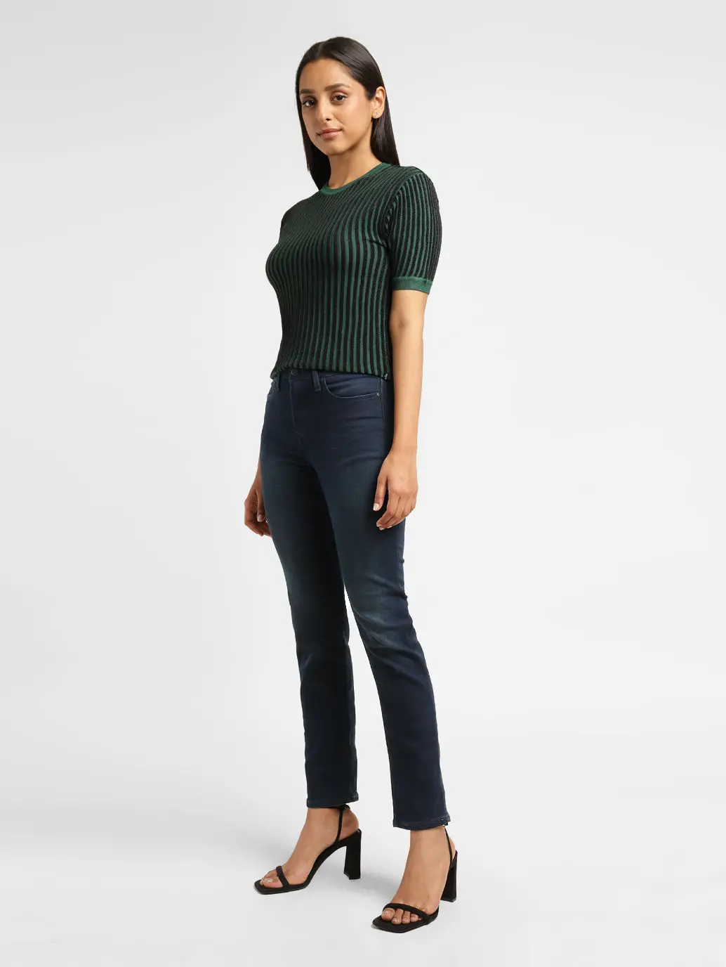 Women's 312 Blue Straight Fit Mid Rise Jeans 1