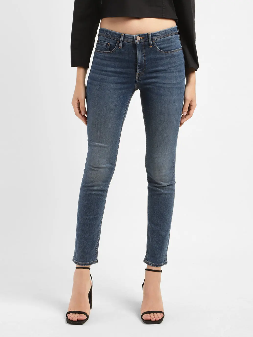 Women's 312 Blue Straight Fit Mid Rise Jeans 1