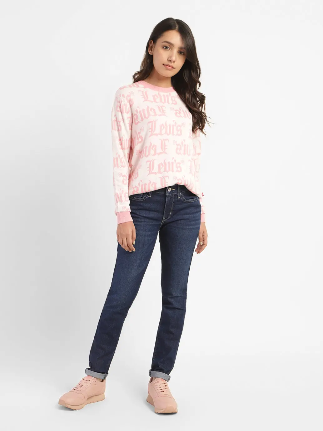 Women's Brand Logo Round Neck Sweatshirt 1