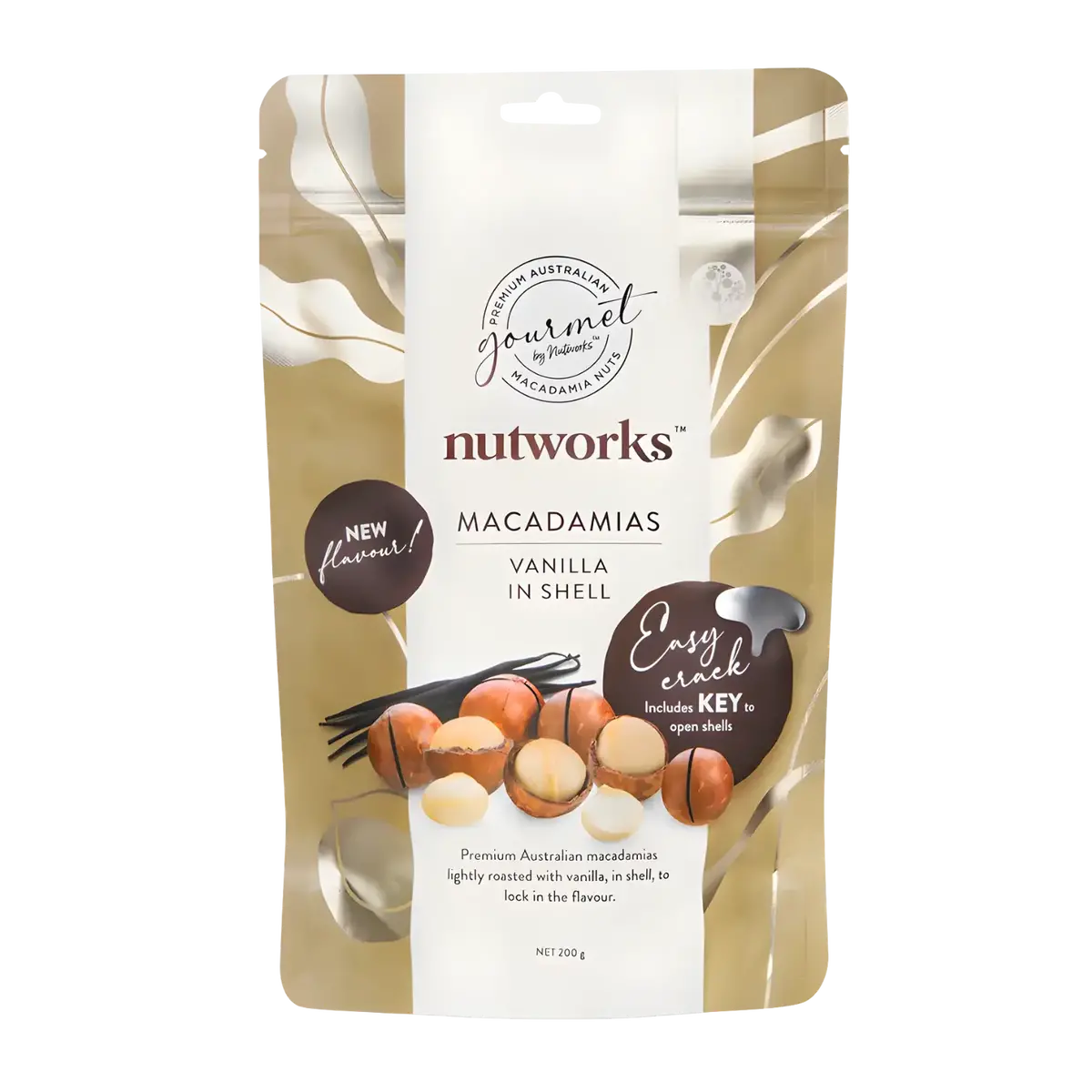 Nutworks Premium Macadamias Vanilla In Shell 200G 1