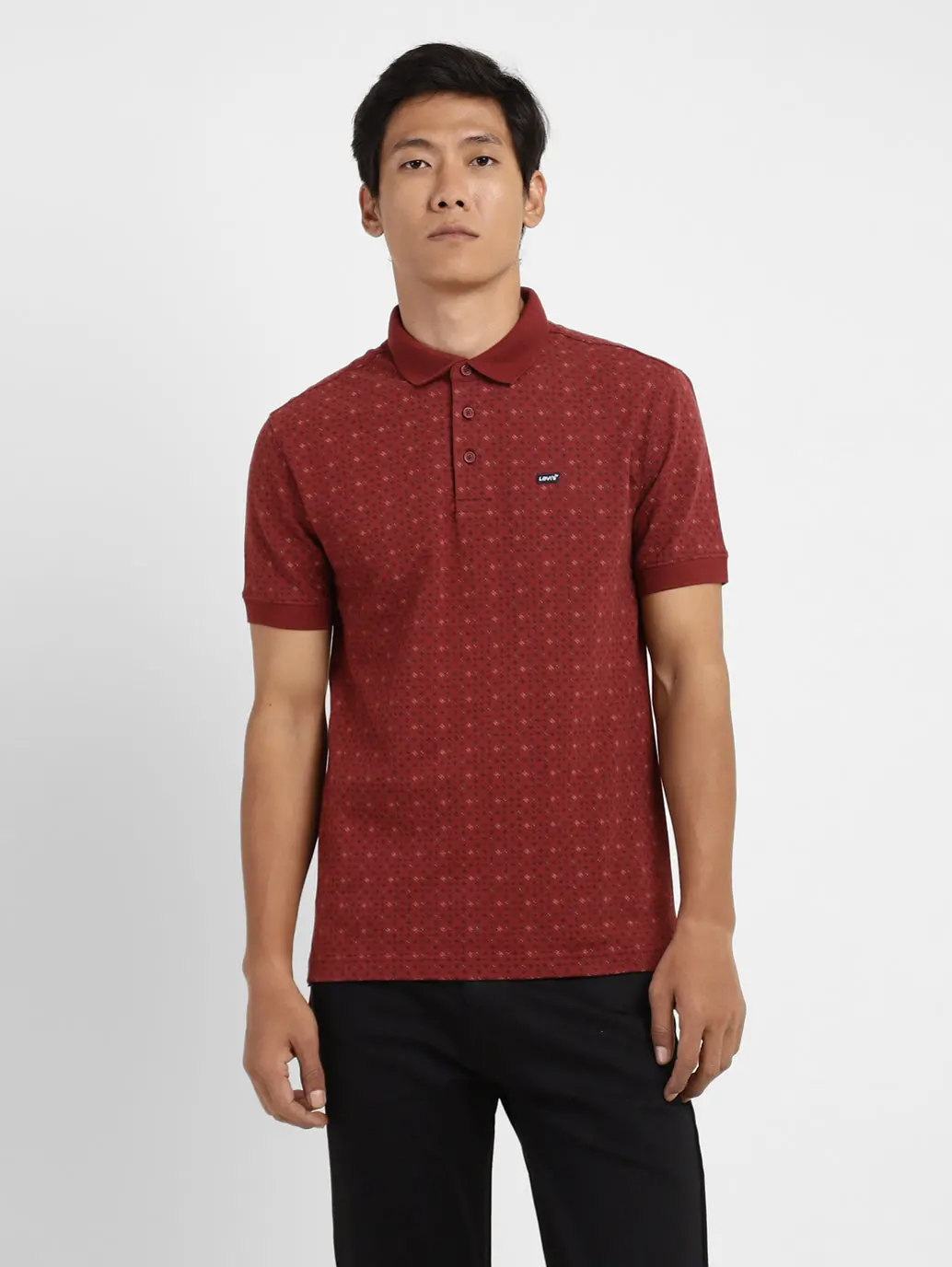 Men's Geometric Print Polo T-Shirt 1