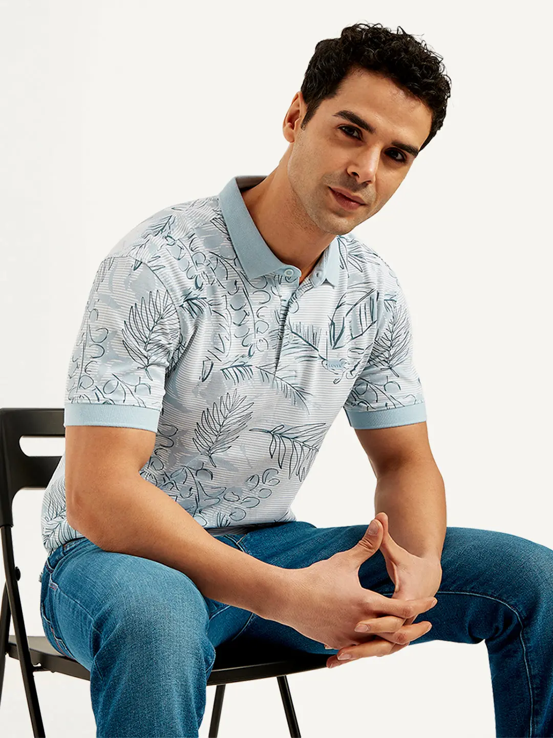 Men's Printed Slim Fit Polo T-Shirt 1