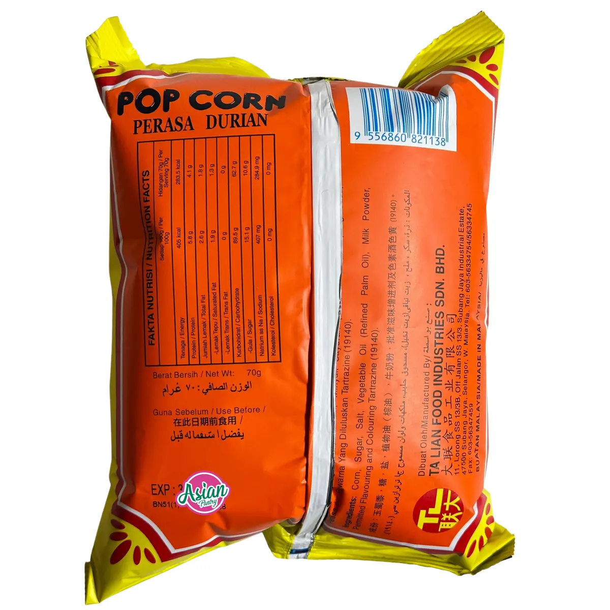 Cap Durian Pop Corn 70G 2